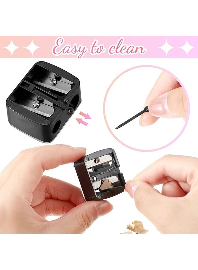 6Pcs Eyeliner Sharpener Dual Makeup Sharpeners Cosmetic Tools Compact Makeup Sharpening Device for Eyeliner Lip Liner Pencils, Black - Image 4